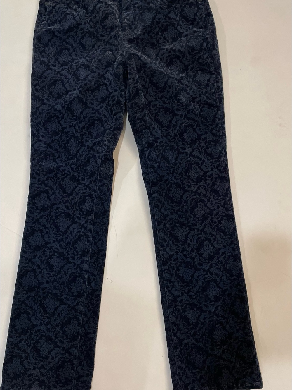 Talbots Heritage Women’s 6P Petite Floral Print Stretch Pants Navy Gray